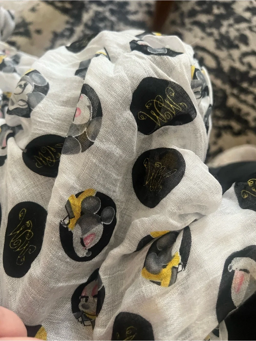 Disney Store Mini Mouse Lightweight White Printed Scarf - Women's Accessory